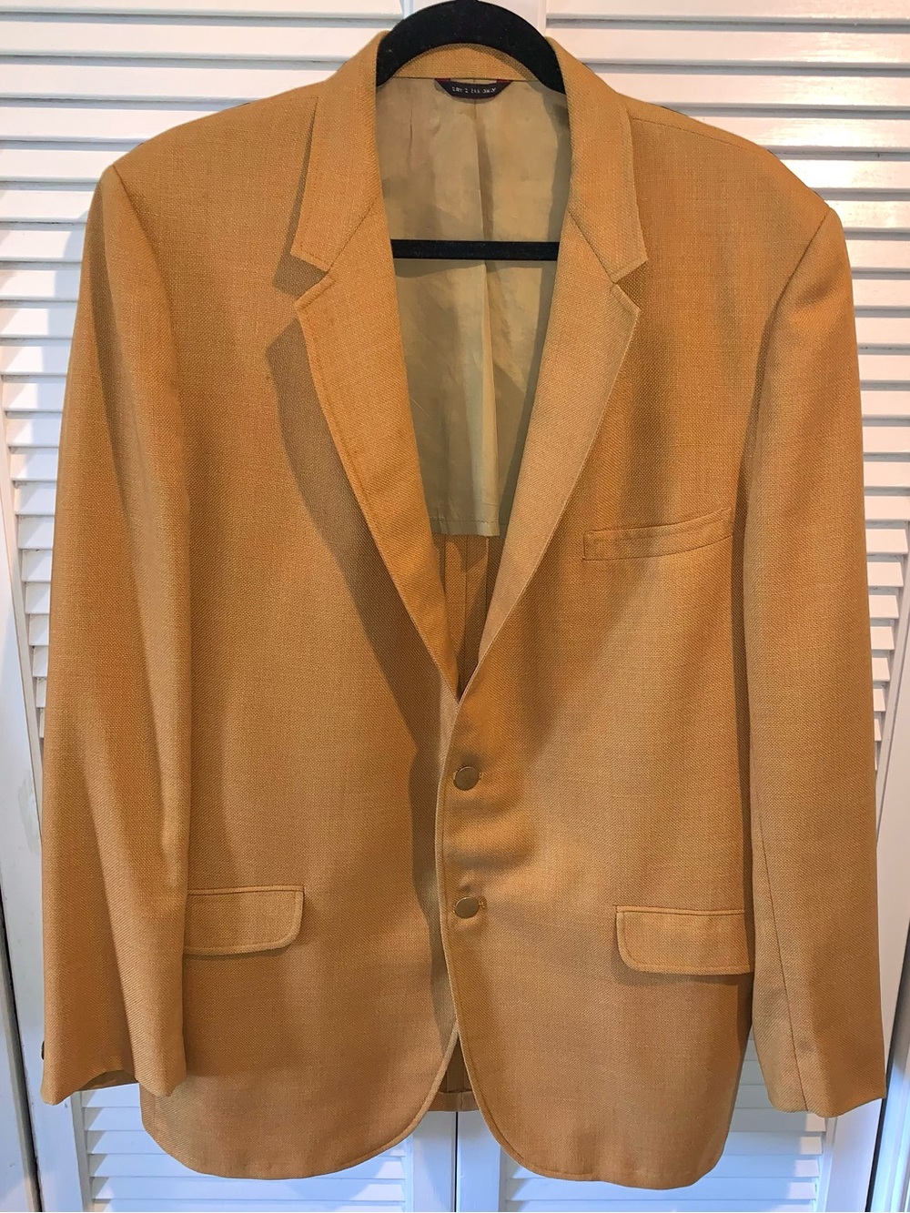 VTG 70s Towncraft JCPenney Mustard Yellow Sport Coat Blazer Mens 42 L